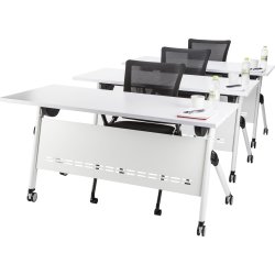 Flip-top bord 140x60 cm, Hvid