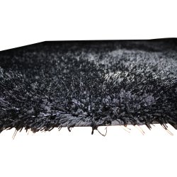 Easy Cozy sort tæppe, Ø 120 cm.
