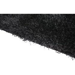 Easy Cozy sort tæppe, Ø 120 cm.