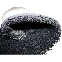 Easy Cozy sort tæppe, Ø 120 cm.