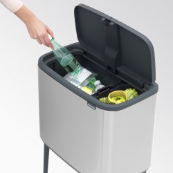 Brabantia BO Touch Bin 11+23 L, matt steel FPP