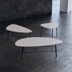 Ziggy lounge/sofabord, 93x50x40 cm, hvid laminat