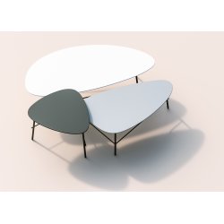 Ziggy lounge/sofabord, 93x50x40 cm, hvid laminat