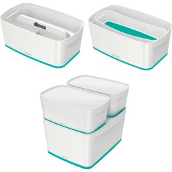 Leitz MyBox Opbevaringsboks Small, hvid/grå
