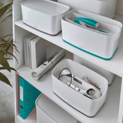 Leitz MyBox Opbevaringsboks Small, hvid/grå