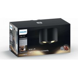 Philips HUE Pillar GU10 2x spotlys, sort + kontakt