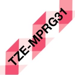 Brother TZe-MPRG31 labeltape,12mm sort på rød tern