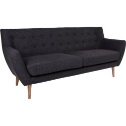 Jupiter 3 personers sofa, mørkegrå m. træben