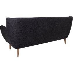 Jupiter 3 personers sofa, mørkegrå m. træben