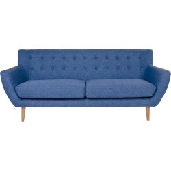 Jupiter 3 personers sofa, blå m. træben