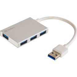 Sandberg USB 3.0 Pocket Hub 4 Ports, sølv
