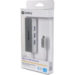 Sandberg USB-C til 3 x USB 3.0 Converter, hvid