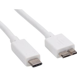 Sandberg USB-C til USB 3.0 Micro-B kabel, hvid(1m)