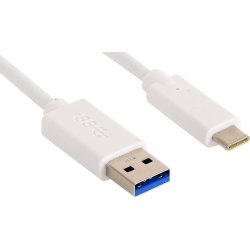Sandberg USB-C 3.1 til USB-A 3.0 kabel, hvid (2m)