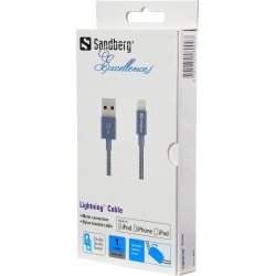Sandberg Lightning Excellence kabel, grå (1 m)