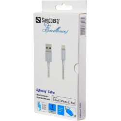 Sandberg Lightning Excellence kabel, sølv (1 m)