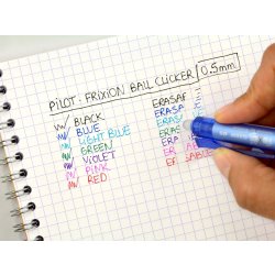 Pilot Frixion Clicker kuglepen, 0,5 mm, blå