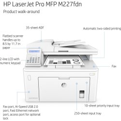 HP LaserJet Pro MFP M227fdn mono printer