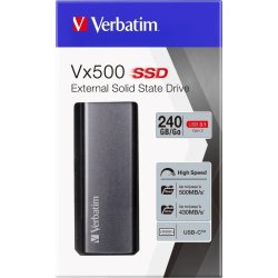 Verbatim VX500 ekstern SSD harddisk USB 3.1, 240GB