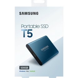 Samsung T5 ekstern SSD harddisk 500GB, blå