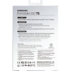 Samsung T5 ekstern SSD harddisk 2TB, sort