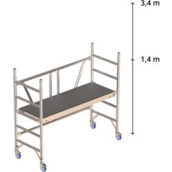 Foldestillads 75 x 180 cm - Højde 1,40 m