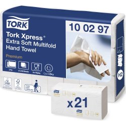 Tork H2 Xpress Premium Håndklædeark, 4-fold, 21 pk