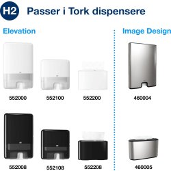 Tork H2 Xpress Advanced Håndklædeark, 3-fold,21 pk