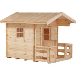 PLUS legehus m/terrasse ubeh. nåletræ 134x134+58cm