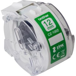 Brother CZ-farvelabeltape, 12mm x 5m, hvid