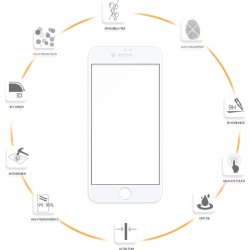 VMax 3D skærmbeskyttelse iPhone 6/6s/7/8Plus, hvid