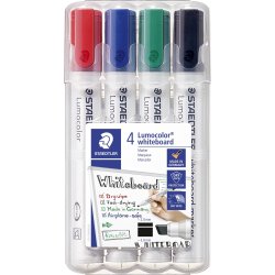 Staedtler Lumocolor whiteboardmarker skrå, 4 ass.