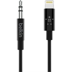 Belkin Lightning til 3.5mm kabel, sort (1,8m)