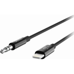 Belkin Lightning til 3.5mm kabel, sort (1,8m)