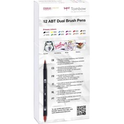 Tombow ABT Dual Pensel/Tousch, basisfarver, 12 stk