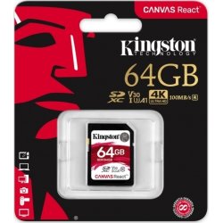 KINGSTON Canvas React 64GB SDXC hukom.kort
