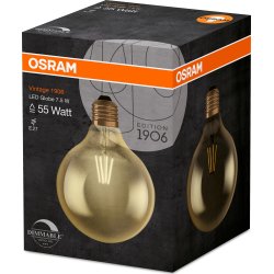 Osram Vintage 1906 LED Globepære E27, 6,5W=51W