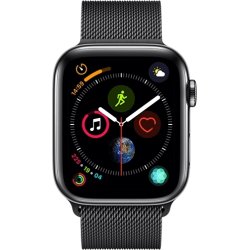 Apple Watch Series 4 Cellular, 44mm, sort, stålrem