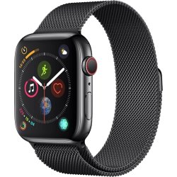 Apple Watch Series 4 Cellular, 44mm, sort, stålrem