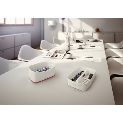 Leitz MyBox Opbevaringsbakke Long, hvid/pink