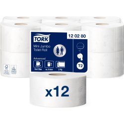 Tork T2 Advanced Jumbo toiletpapir, 2-lags