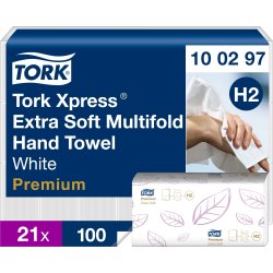 Tork H2 Xpress Premium Håndklædeark, 4-fold, 21 pk