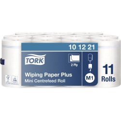 Tork M1 Plus Aftørringspapir, 2-lags, hvid, 11 rl.