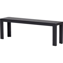 Naja havebænk i sort aluminium/nonwood