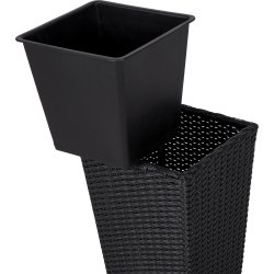 Josefine blomsterkrukke i sort polyrattan, H50 cm
