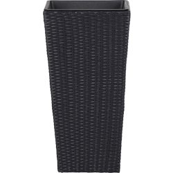 Josefine blomsterkrukke i sort polyrattan, H70 cm