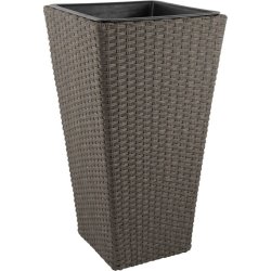 Josefine blomsterkrukke i brun polyrattan, H70 cm