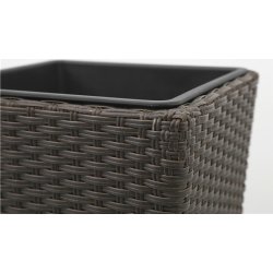 Josefine blomsterkrukke i brun polyrattan, H70 cm