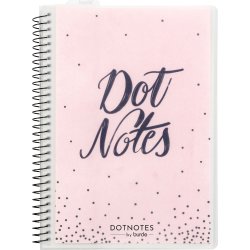 Mayland DotNotes Notesbog A5, spiralbundet, rosa