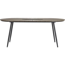 Ovalt havebord B103xL195 cm, sort